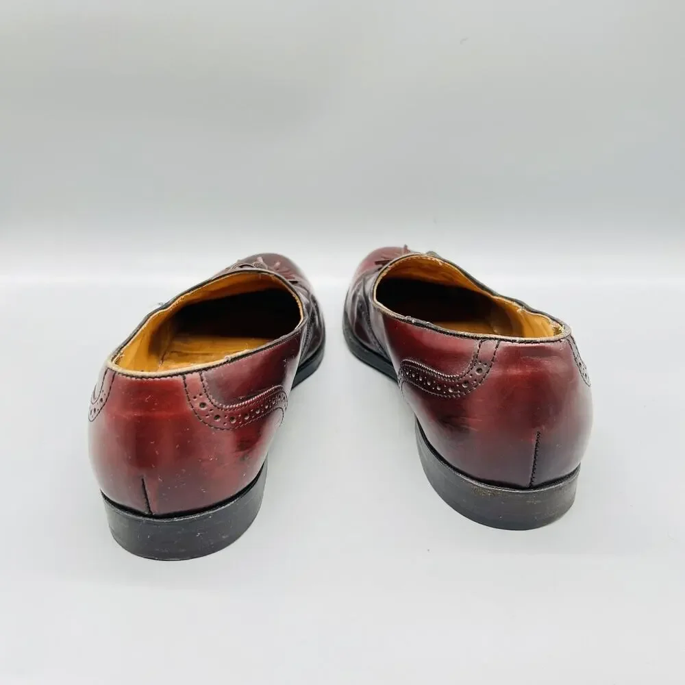 Cole Haan Shoes Mens 10.5 Brown Leather Tassel Loafers Vintage Dress Made USA